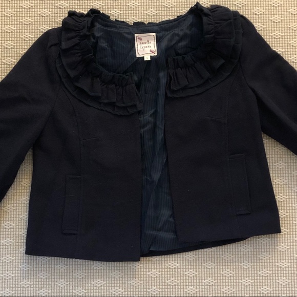 Nanette Lepore Jackets & Blazers - Navy Nanette Lepore Cropped Linen/Cotton Jacket